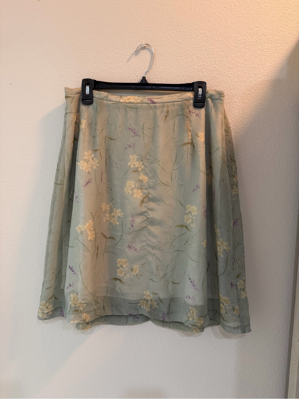 Fashion Bug Sage Green Floral A-Line Skirt